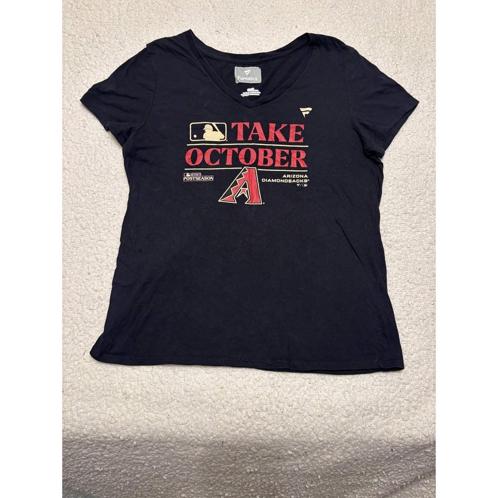 Fanatics Womens Arizona Diamondbacks 2023 Postseason Graphic Tee Black Size L